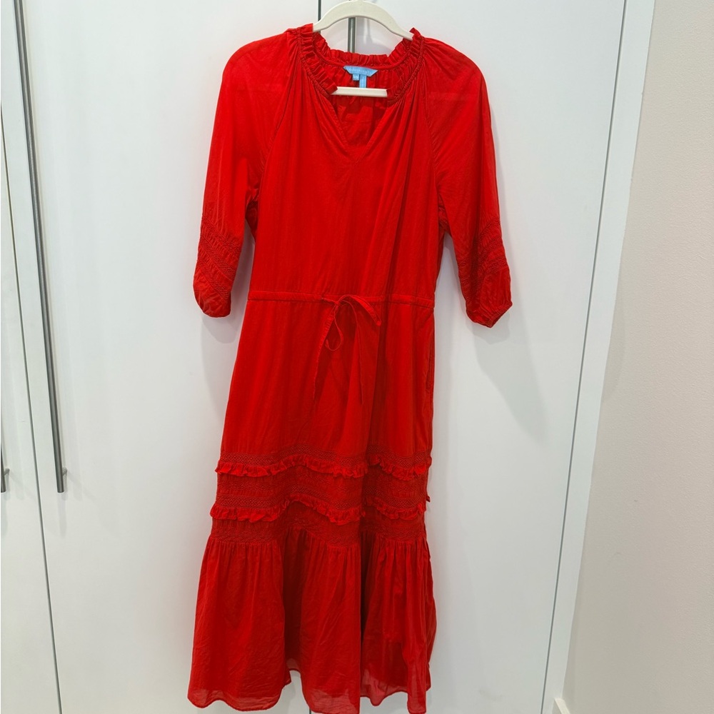 Draper James Red Boho Midi Dress Size XS
